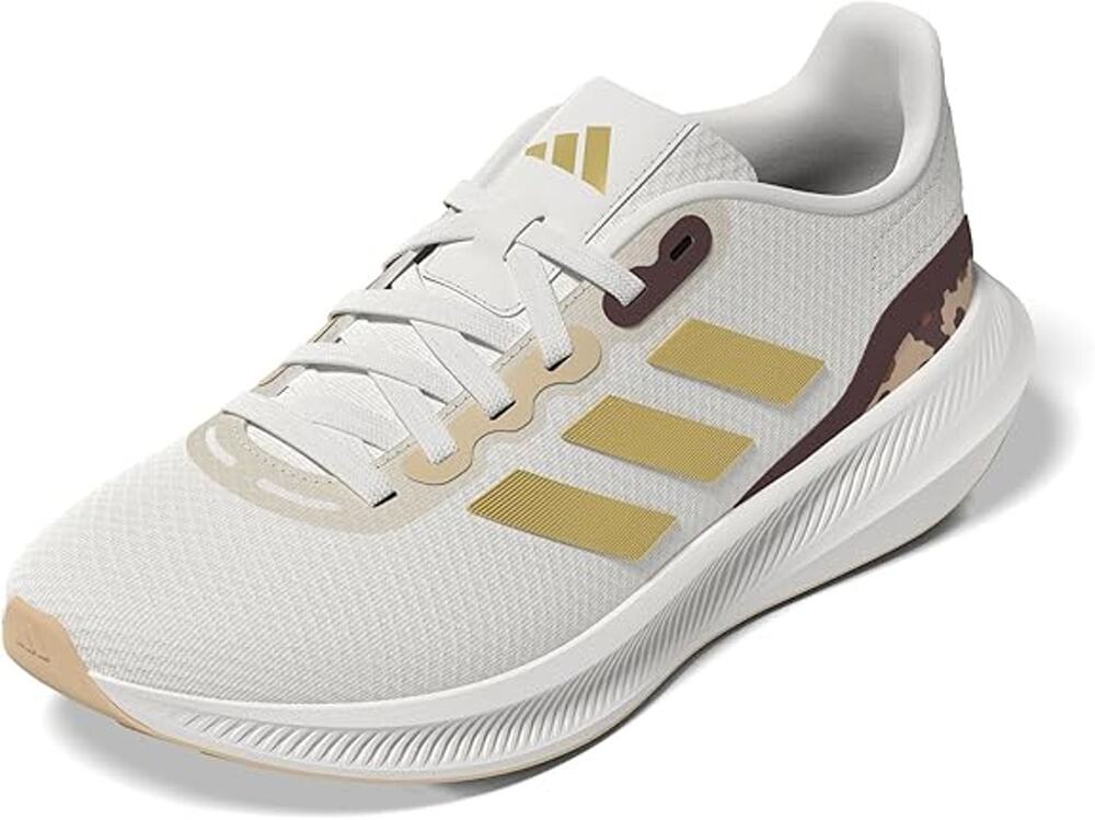 USED Adidas Women's Run Falcon 3.0, White/Gold Metallic/Magic Beige, 7